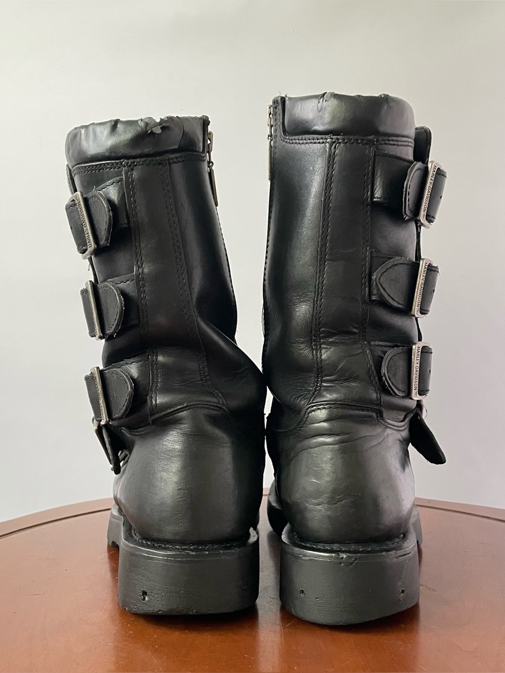 Harley-Davidson Terminator 5-Buckle Black Leather Motorcycle Boots | US 8.5 - Picture 4 of 10